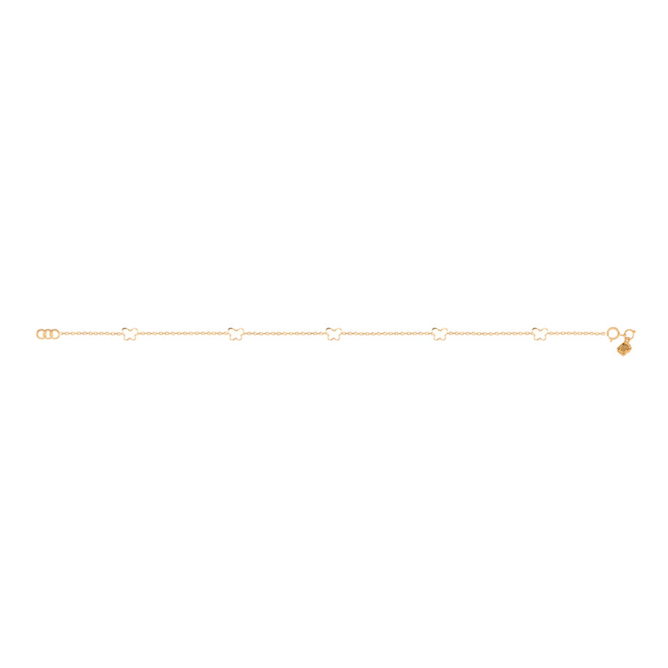 دستبند طلا پروانه سفید - ماوی گلد گالری