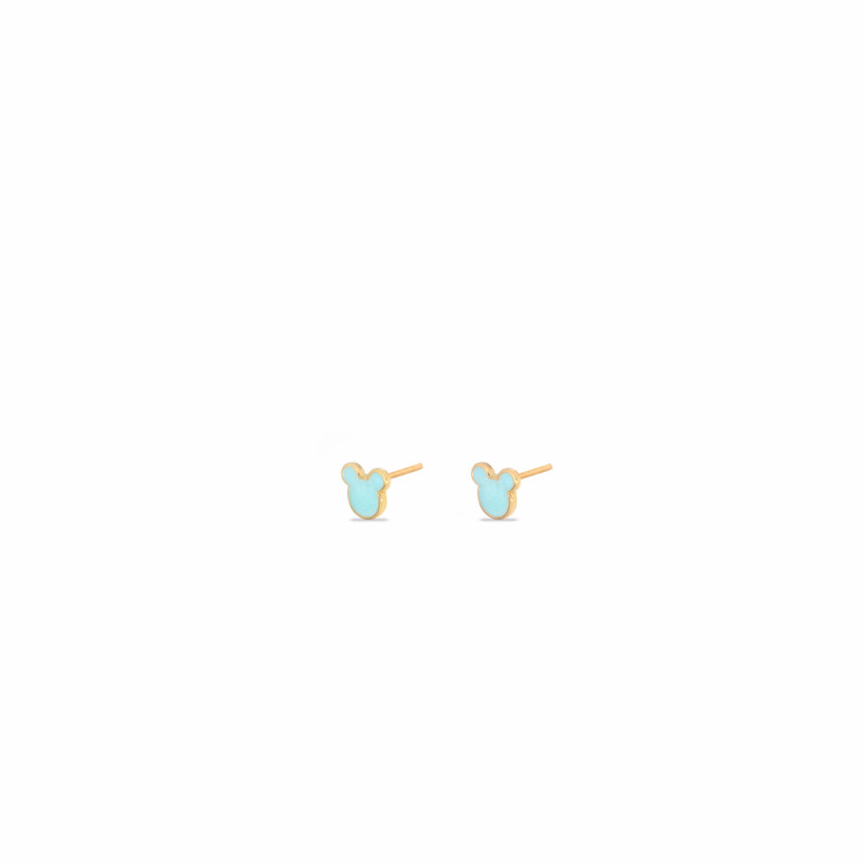 گوشواره طلا میکی موس آبی - ماوی گلد گالری