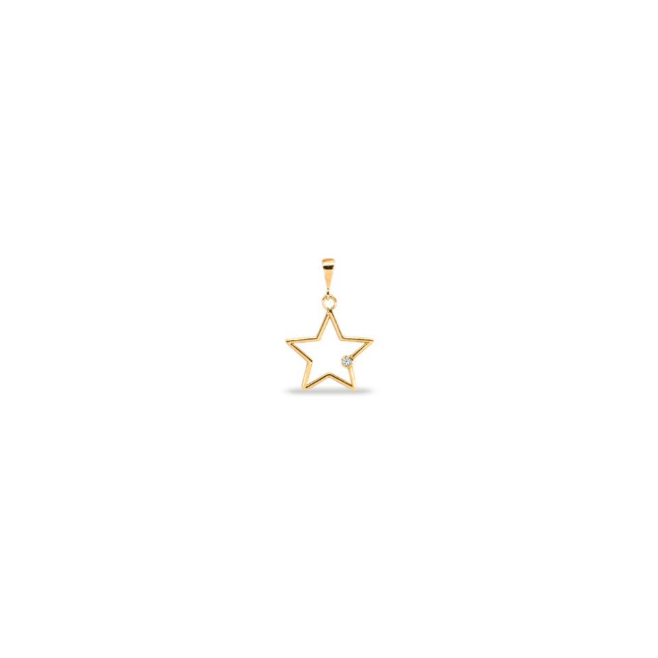پلاک طلا ستاره و نگین - ماوی گلد گالری