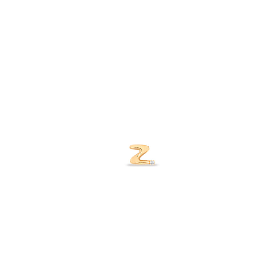 پلاک طلا z نگینی - ماوی گلد گالری
