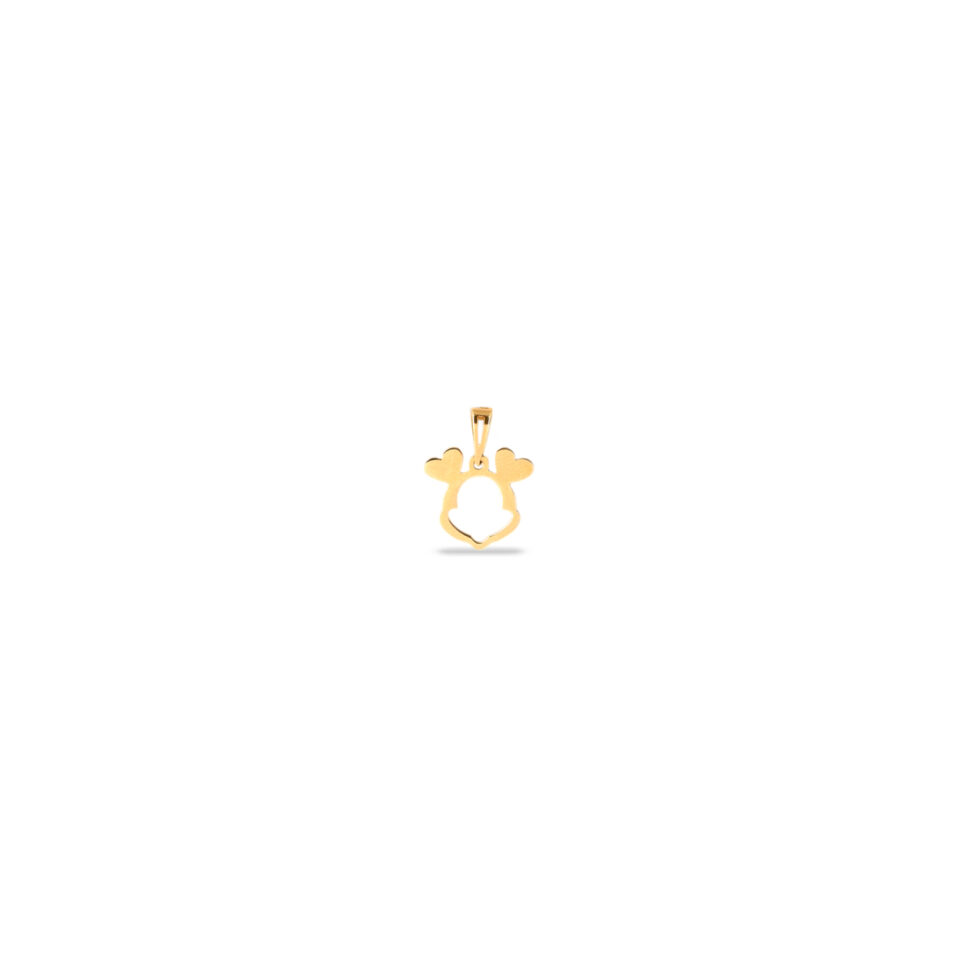 پلاک طلا میکی موس گوش قلبی - ماوی گلد گالری