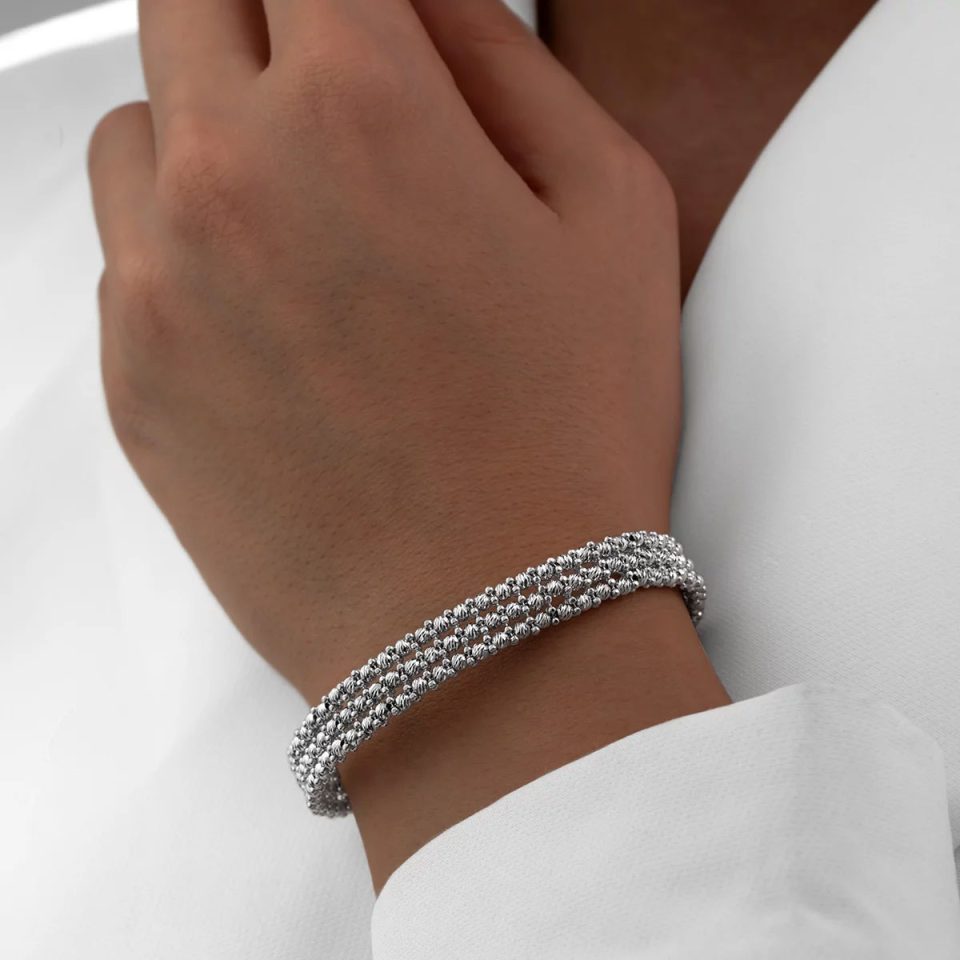 خرید النگو طلا البرناردو سه لاین سفید