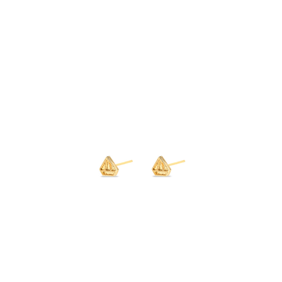 گوشواره طلا میخی الماس تراشدار - ماوی گلد گالری