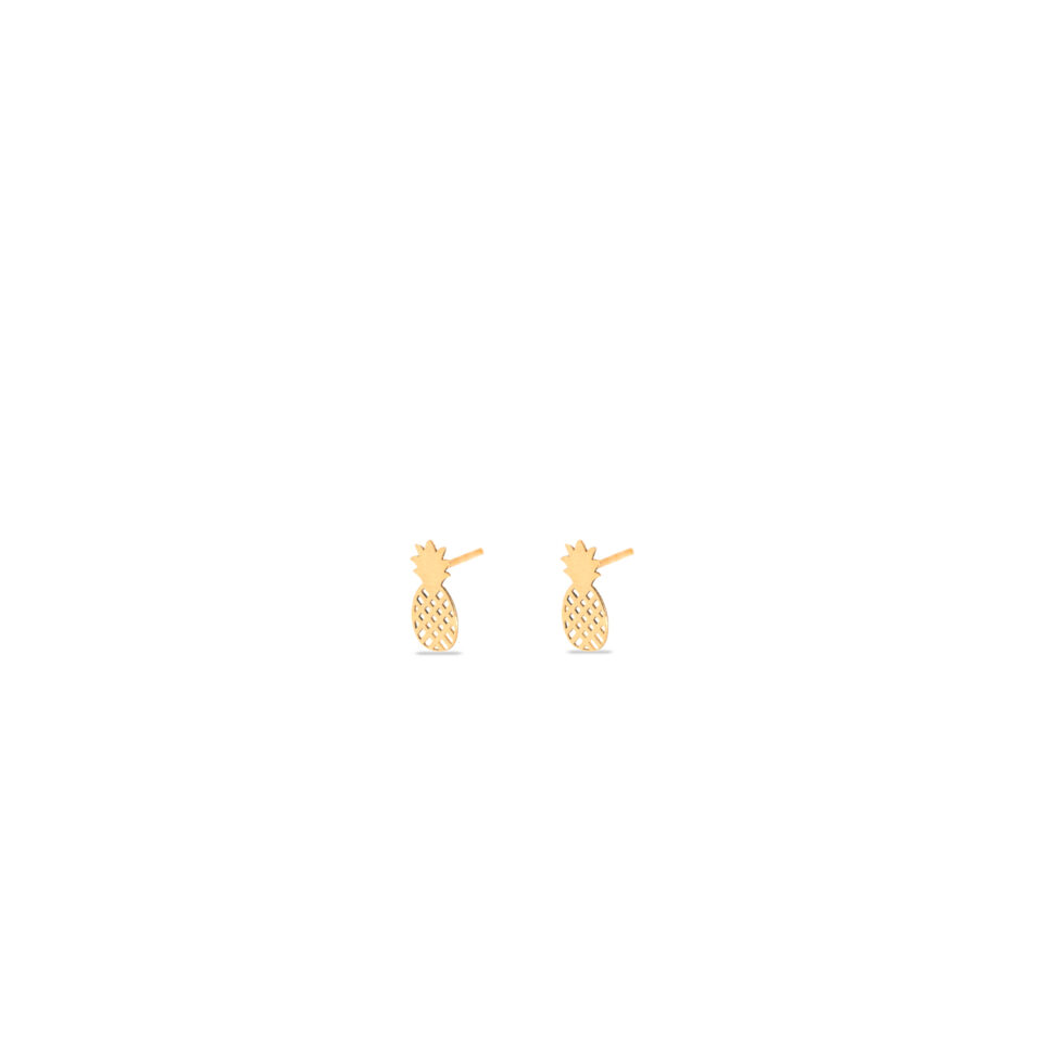 گوشواره طلا میخی آناناس - ماوی گلد گالری