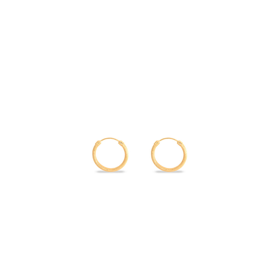 گوشواره طلا حلقه تراش دار متوسط - ما.ی گلد گالری