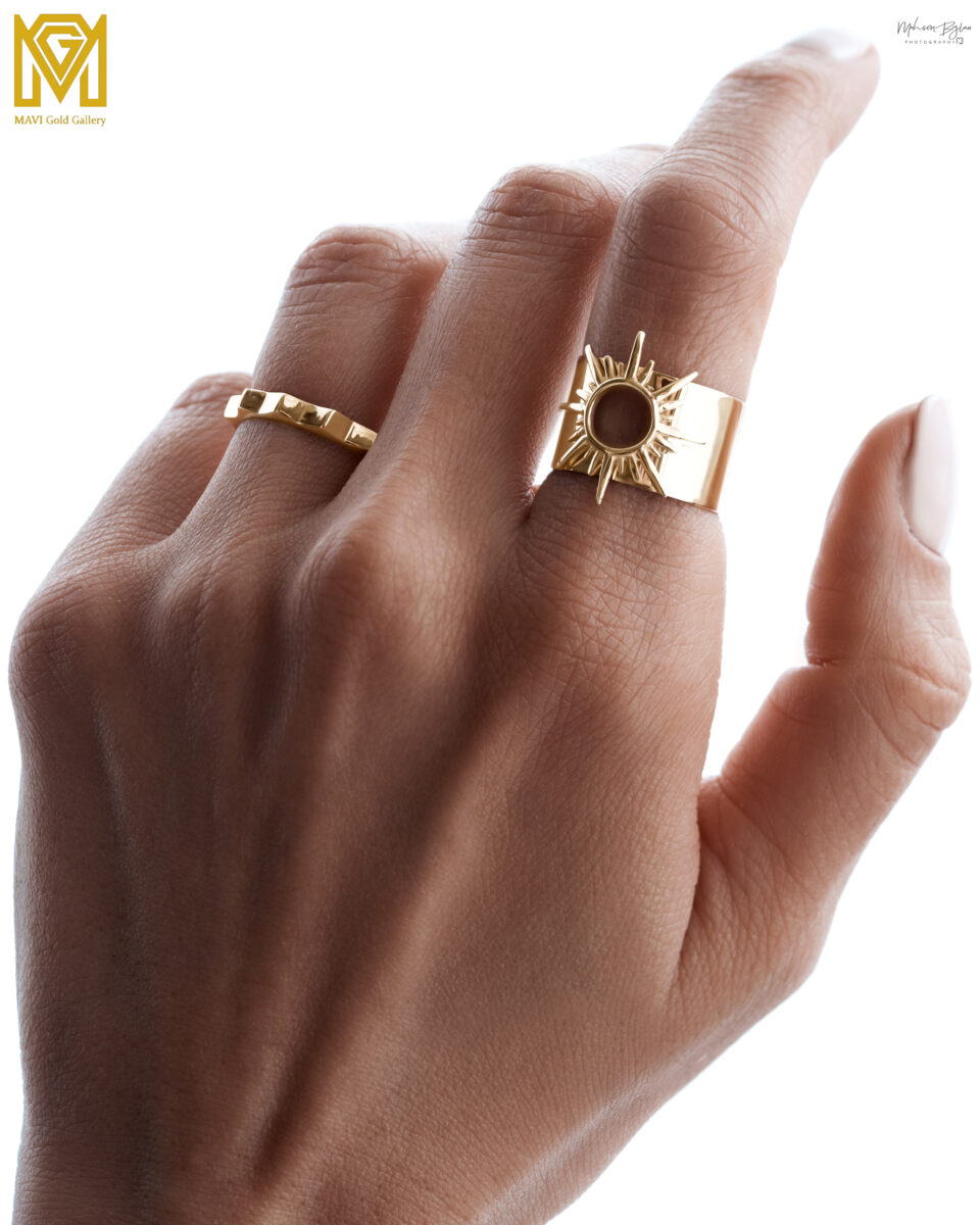 انگشتر طلا خورشید مدل - ماوی گلد گالری