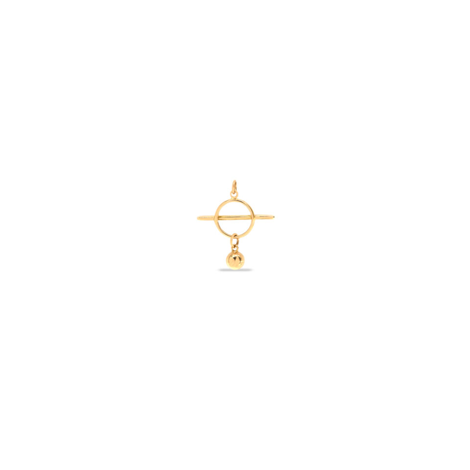 پلاک طلا خط و گوی - ماوی گلد گالری
