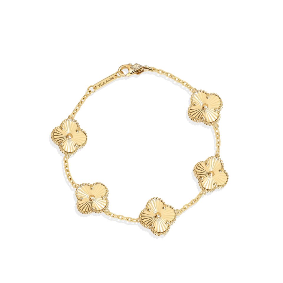 خرید دستبند طلا طرح ونکلیف الحمبرا 5 تایی