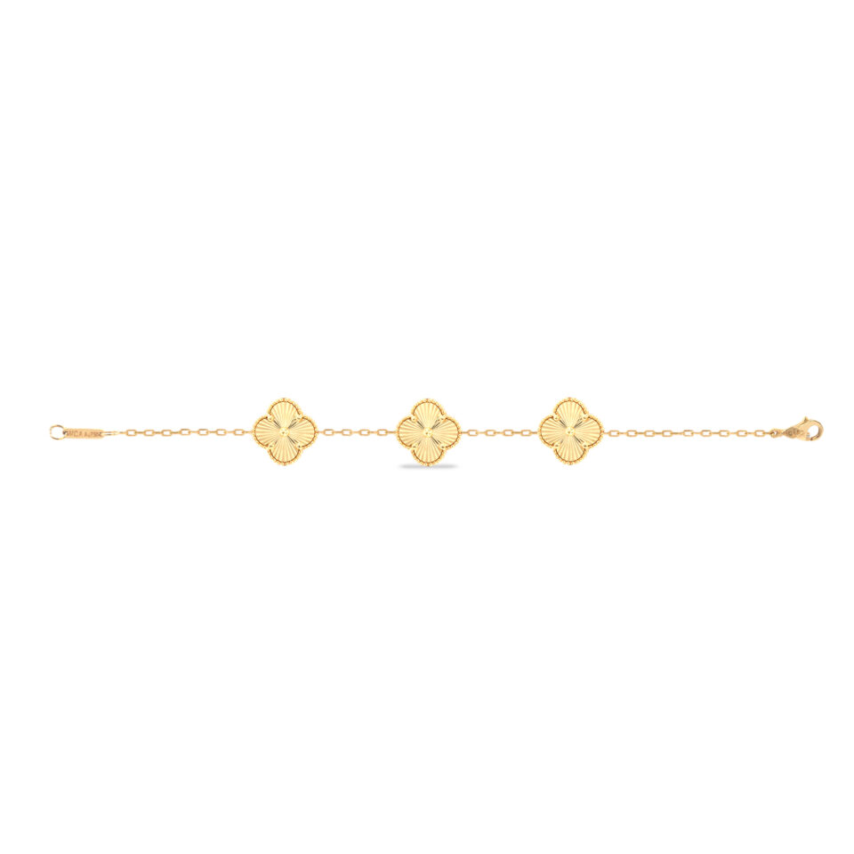 دستبند طلا طرح ونکلیف الحمبرا 3 تایی - ماوی گلد گالری