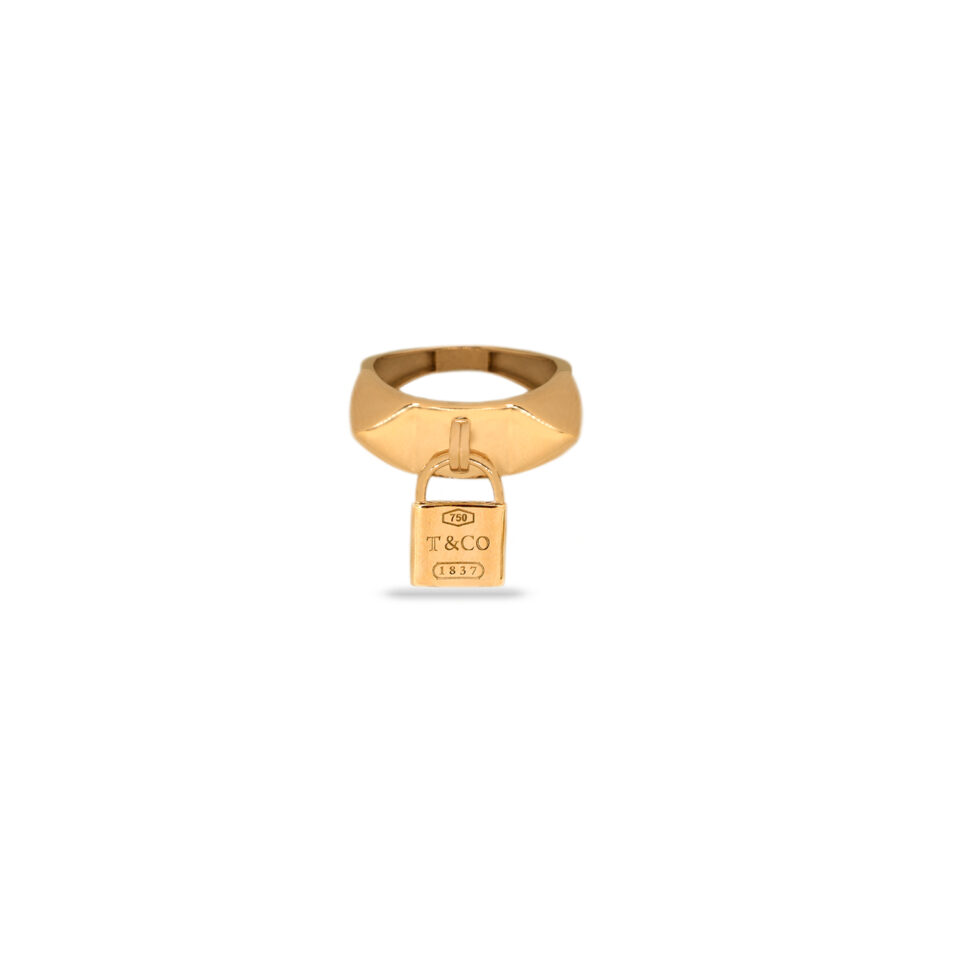 انگشتر طلا آویز قفل تیفانی کو - ماوی گلد گالری