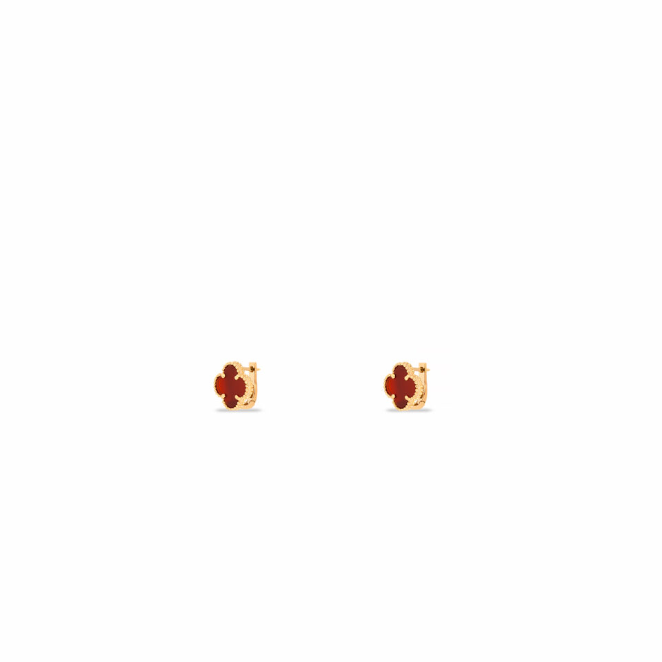 گوشواره طلا طرح ونکلیف قرمز کلیپسی - ماوی گلد گالری