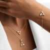 گردنبند طلا مثلث پهن و باریک مدل - ماوی گلد گالری