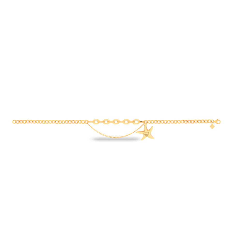 دستبند طلا هرمس و کارتیه آویز ستاره - ماوی گلد گالری