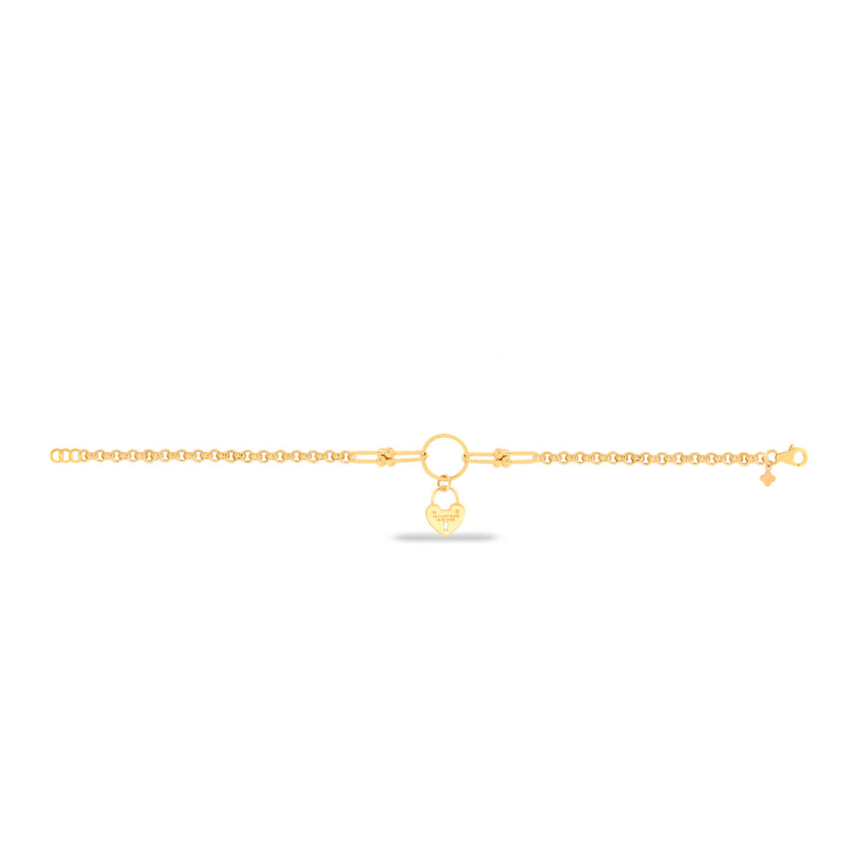 دستبند طلا رولو و تیفانی آویز قلب 1 - ماوی گلد گالری