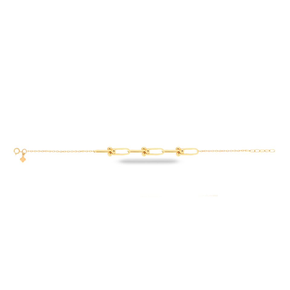 دستبند طلا تیفانی 6 و زنجیر ساده - ماوی گلد گالری