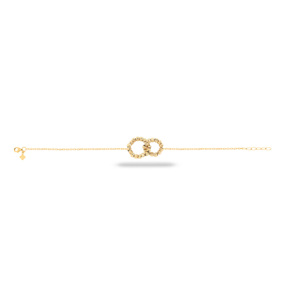 دستبند طلا دو دایره البرناردو گلد - ماوی گلد گالری