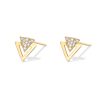 خرید گوشواره طلا میخی دو مثلث ساده و نگین