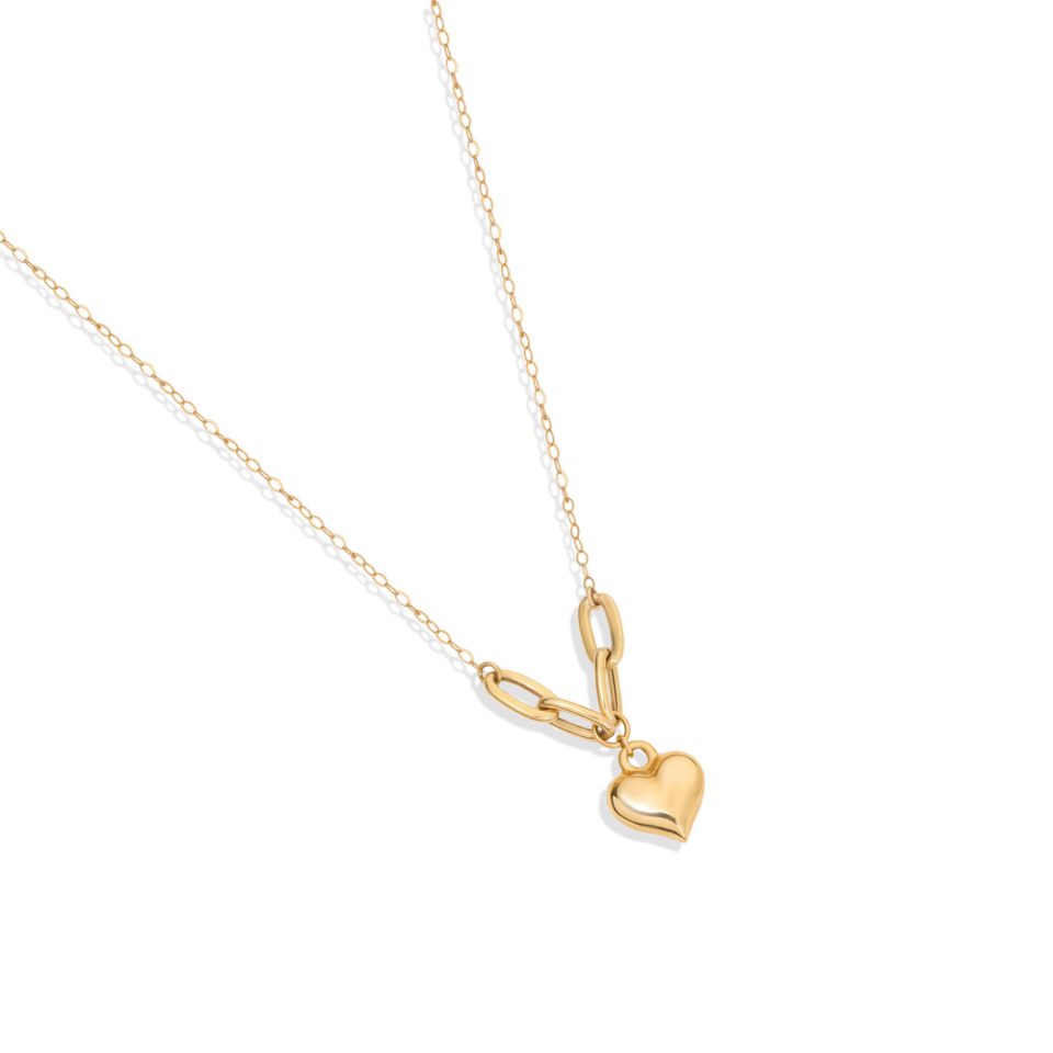 خرید گردنبند طلا سوپرلایت و آویز قلب