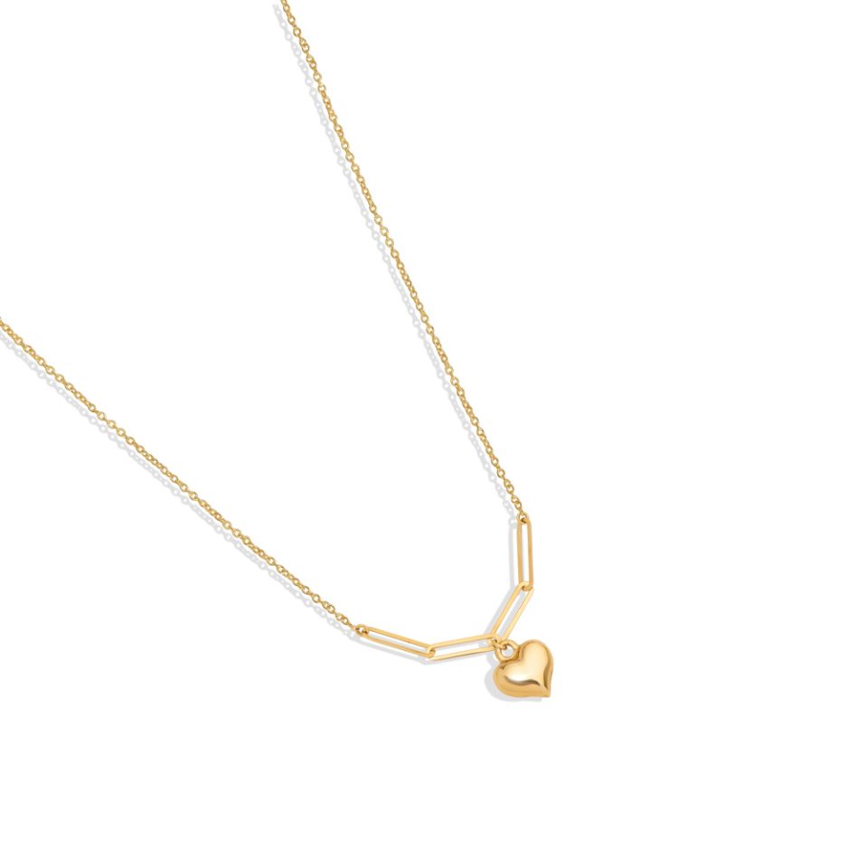 خرید گردنبند طلا سوپرلایت و آویز قلب