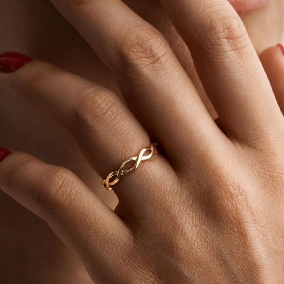 خرید انگشتر طلا بافت ساده