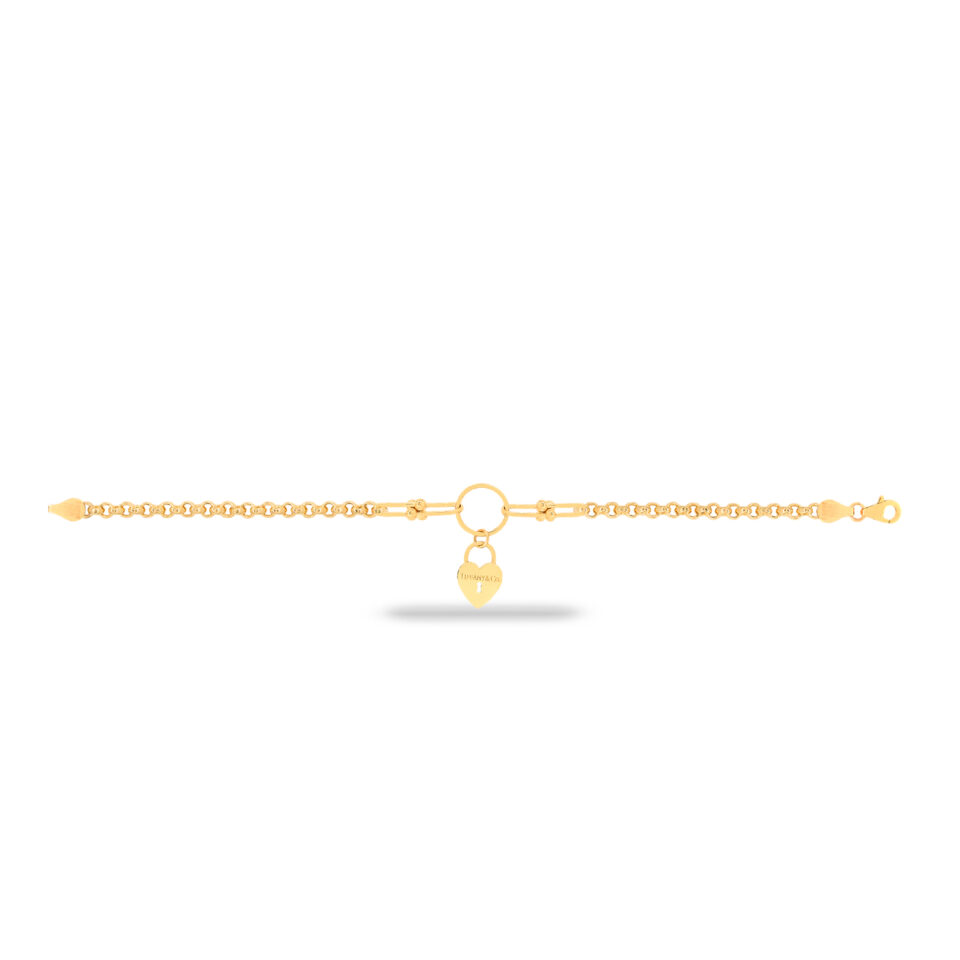 دستبند طلا رولو و تیفانی آویز قلب - ماوی گلد گالری