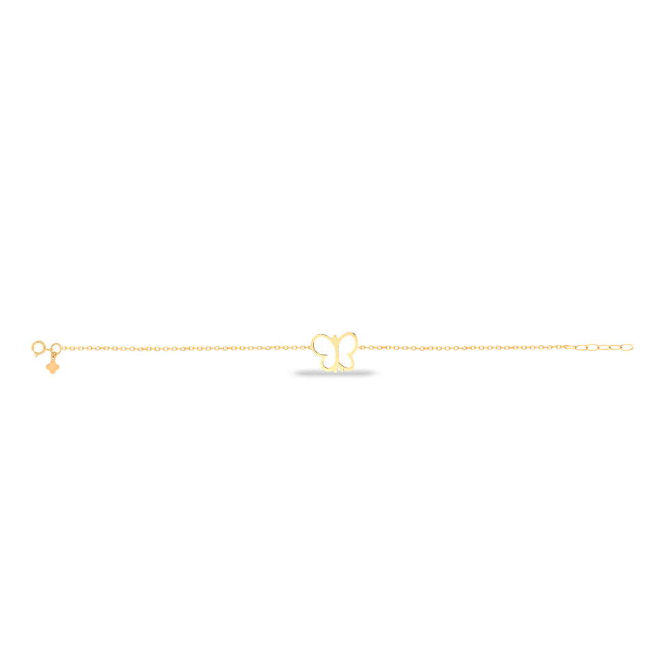 دستبند طلا پروانه لیزری - ماوی گلد گالری