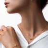 دستبند طلا تیفانی دوتایی و زنجیر مدل - ماوی گلد گالری