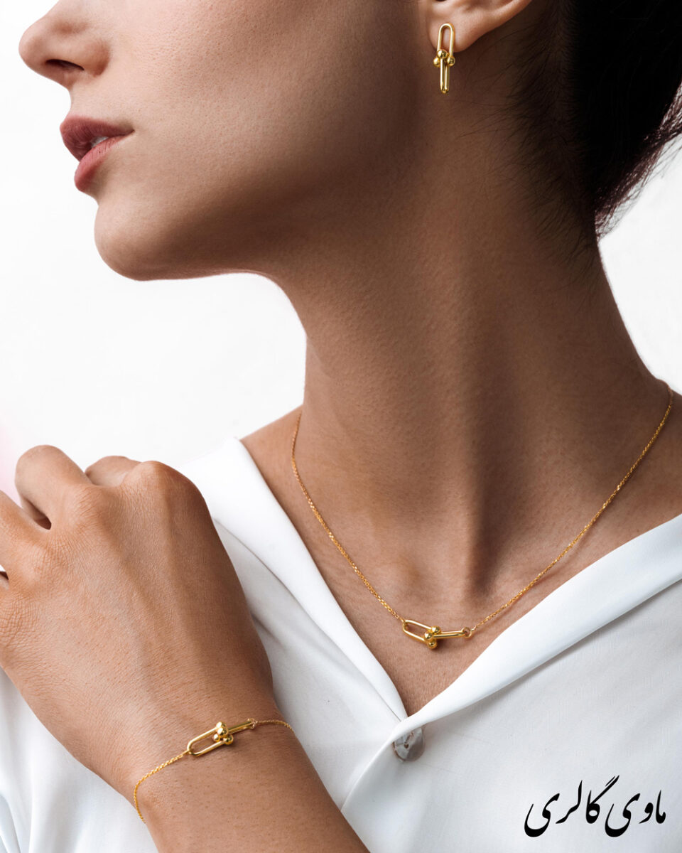 دستبند طلا تیفانی دوتایی و زنجیر مدل - ماوی گلد گالری