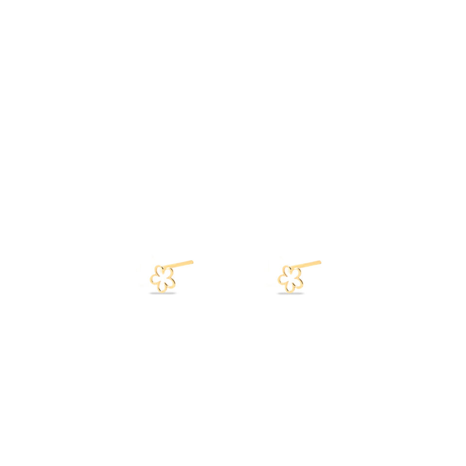 گوشواره طلا شکوفه لیزری - ماوی گلد گالری