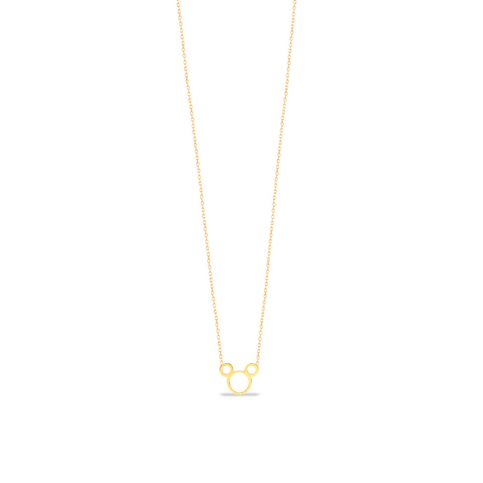 گردنبند طلا میکی توخالی لیزری - ماوی گلد گالری