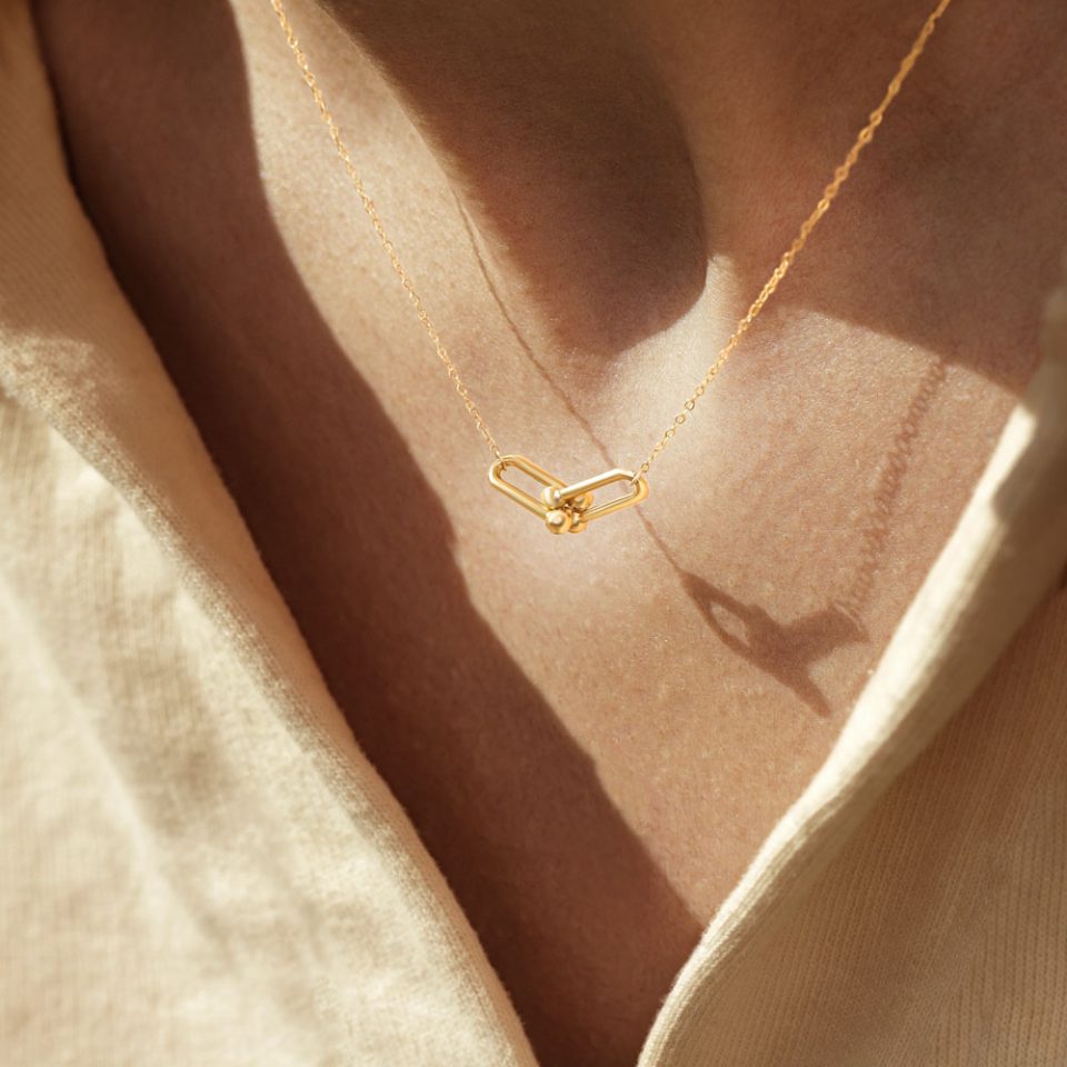 خرید گردنبند طلا تیفانی دوتایی و زنجیر