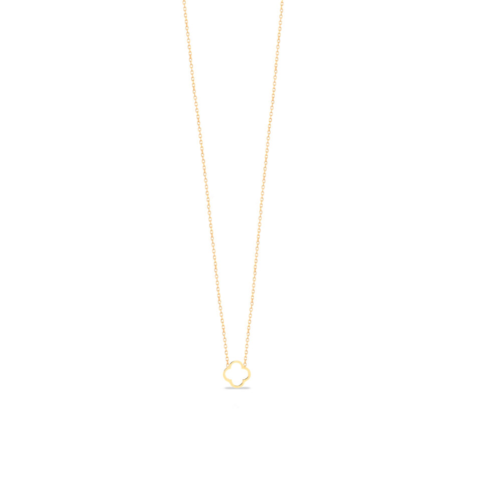گردنبند طلا ونکلیف توخالی لیزری - ماوی کلد گالری