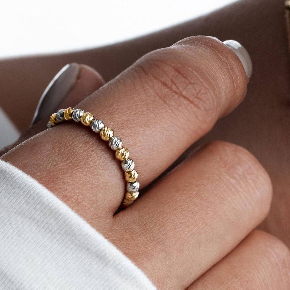 خرید انگشتر طلا البرناردو دو رنگ تک