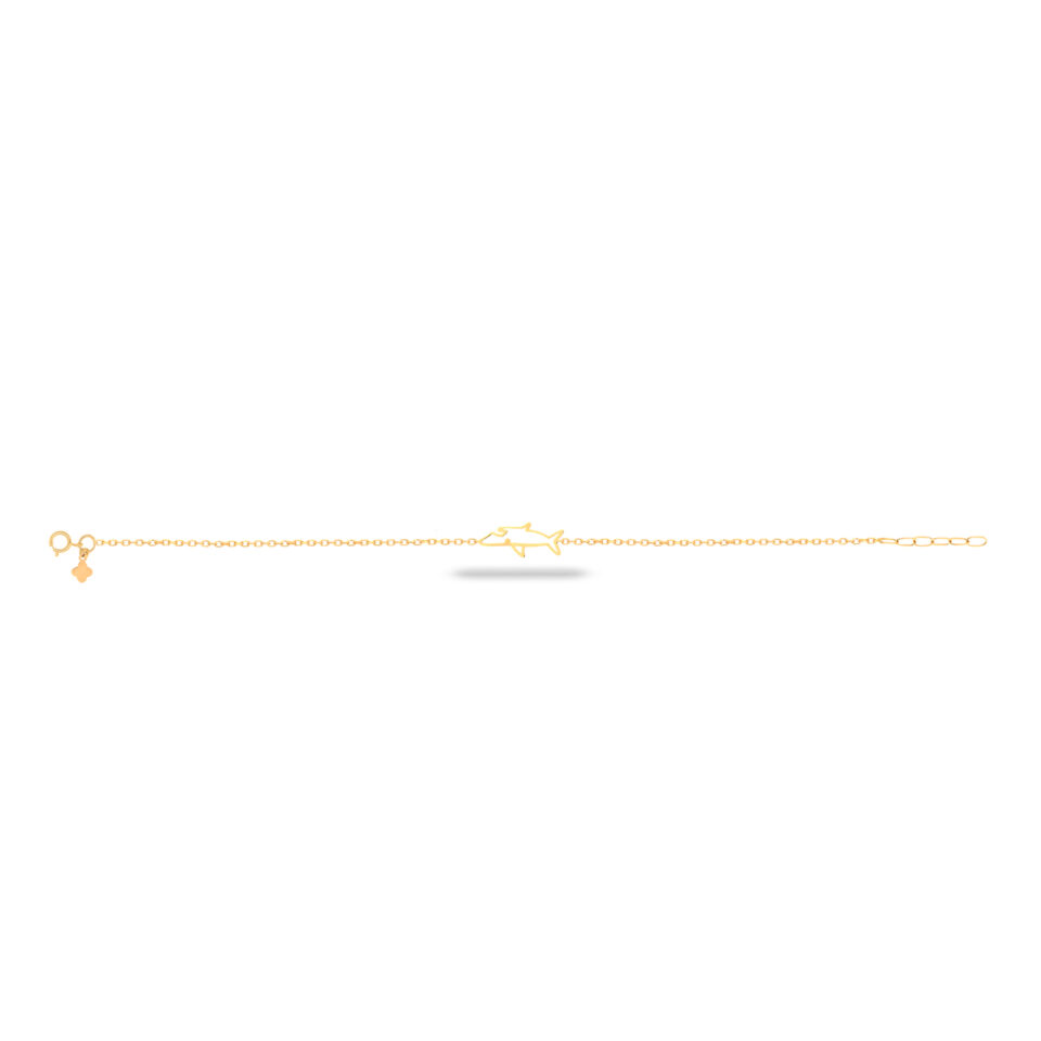 دستبند طلا کوسه لیزری کیدز- ماوی گلد گالری