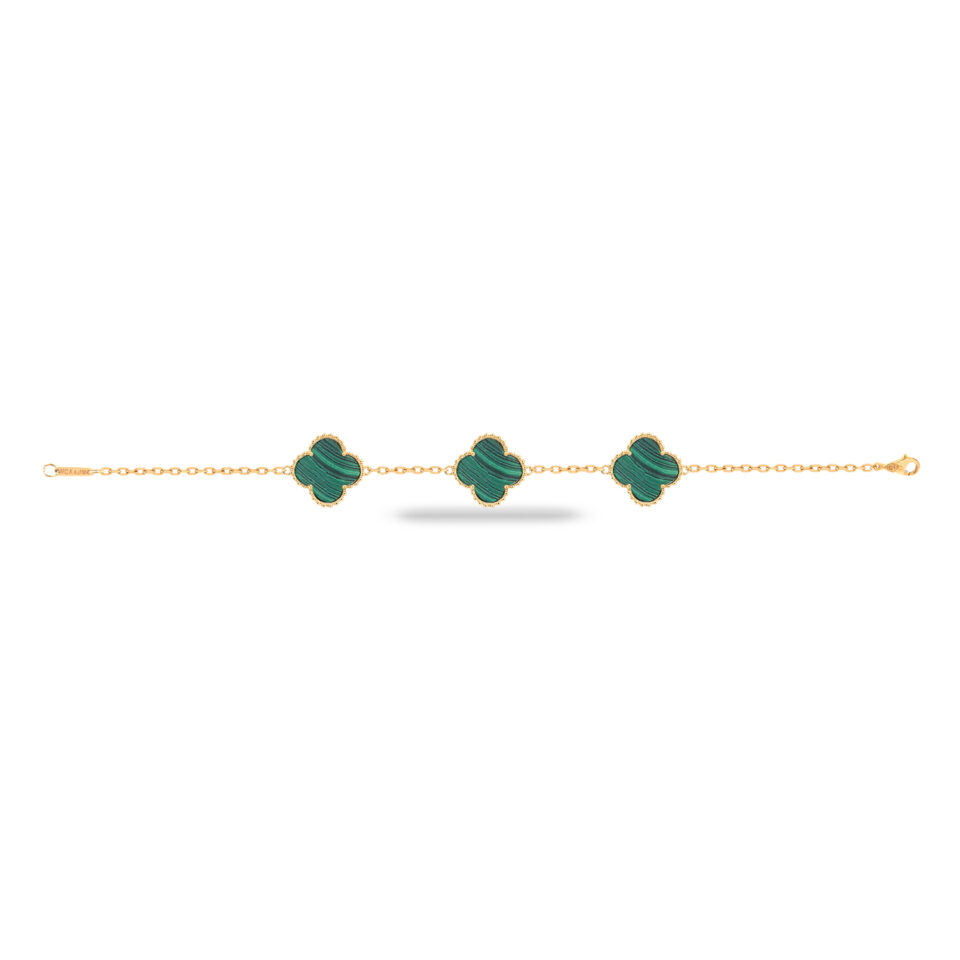 دستبند طلا ونکلیف سبز 3 ماوی - ماوی گلد گالری