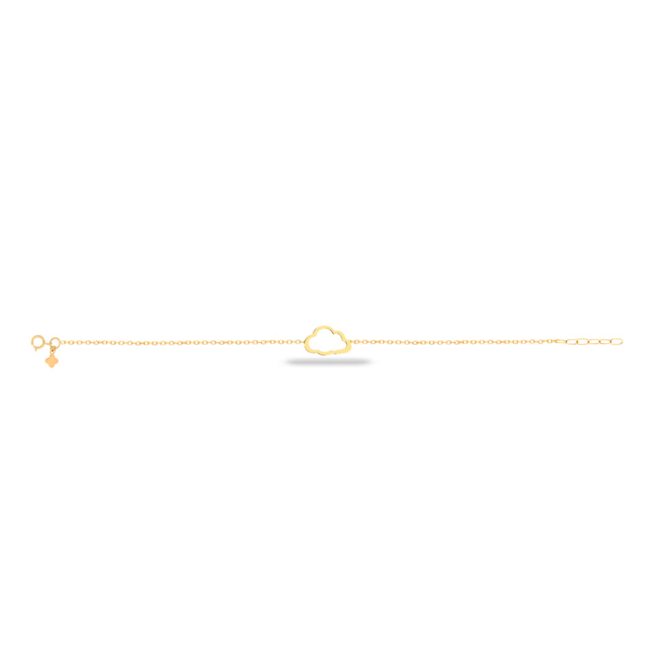 دستبند طلا ابر توخالی لیزری کیدز - ماوی گلد گالری