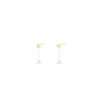 گوشواره طلا میخی مارکو سفید و آویز مروارید - ماوی گلد گالری