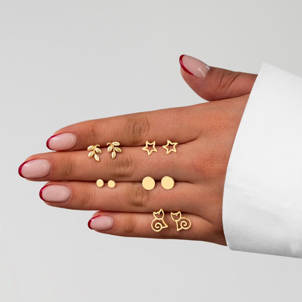 خرید گوشواره طلا میخی نقطه 0/5