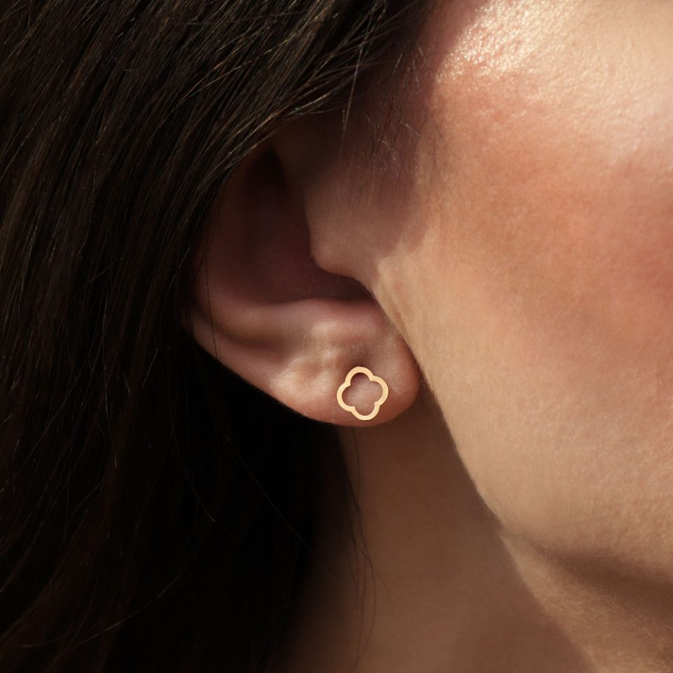 خرید گوشواره طلا میخی ونکلیف توخالی