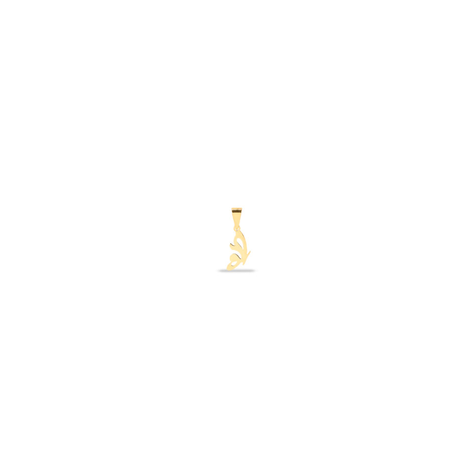 پلاک طلا نیمه پروانه لیزری - ماوی گلد گالری