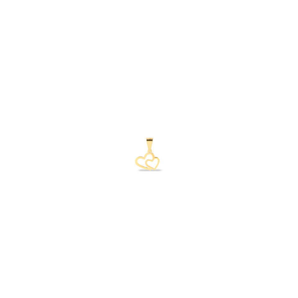 پلاک طلا دو قلب لیزری - ماوی گلد گالری
