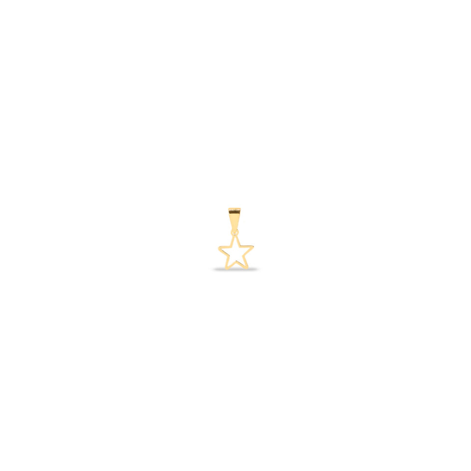 پلاک طلا ستاره توخالی لیزری - ماوی گلد گالری