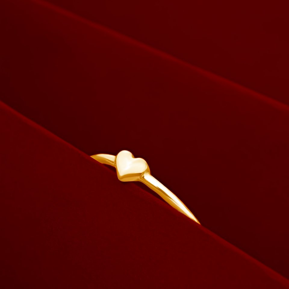 خرید انگشتر طلا قلب دامله ریز