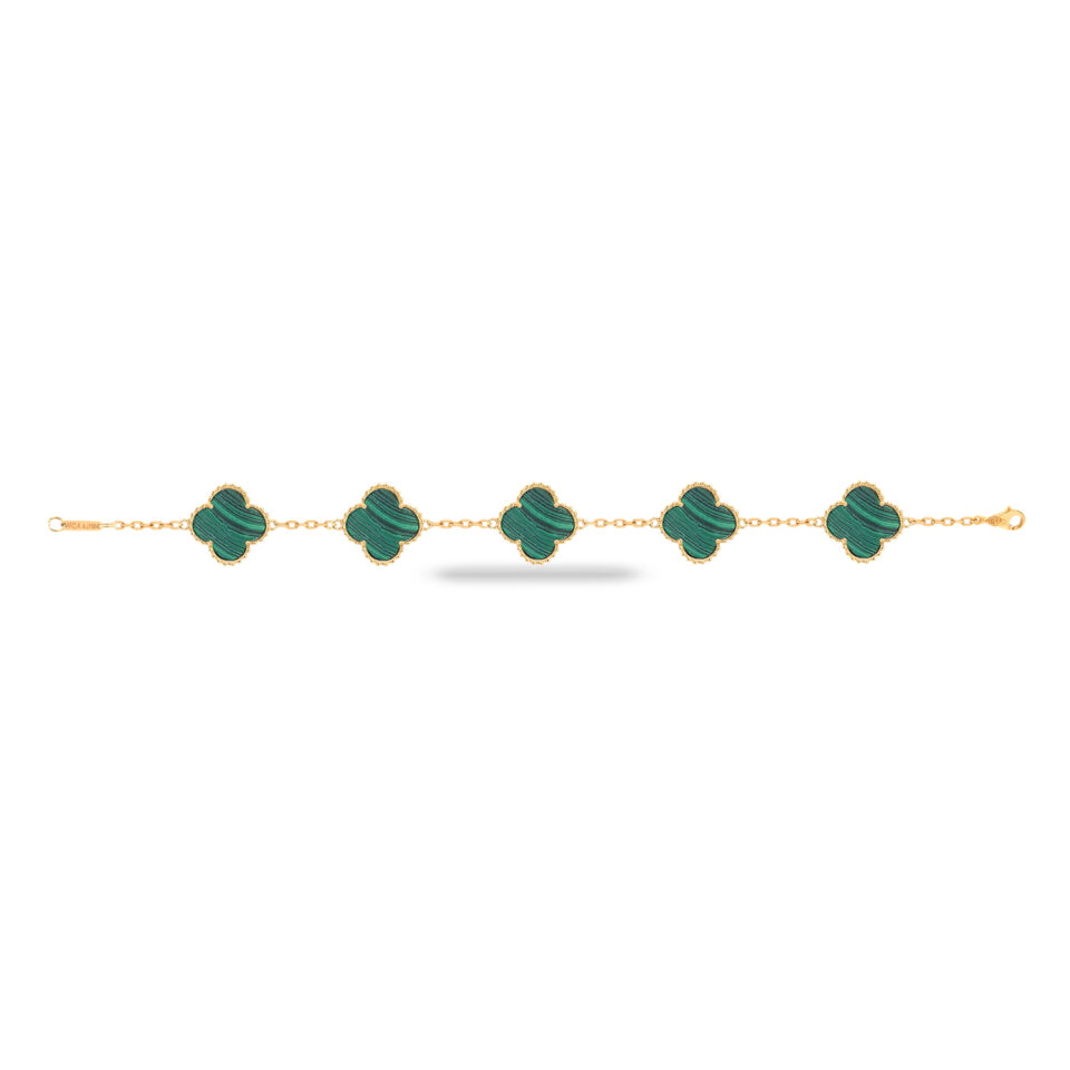دستبند طلا ونکلیف سبز 5 ماوی - ماوی گلد گالری