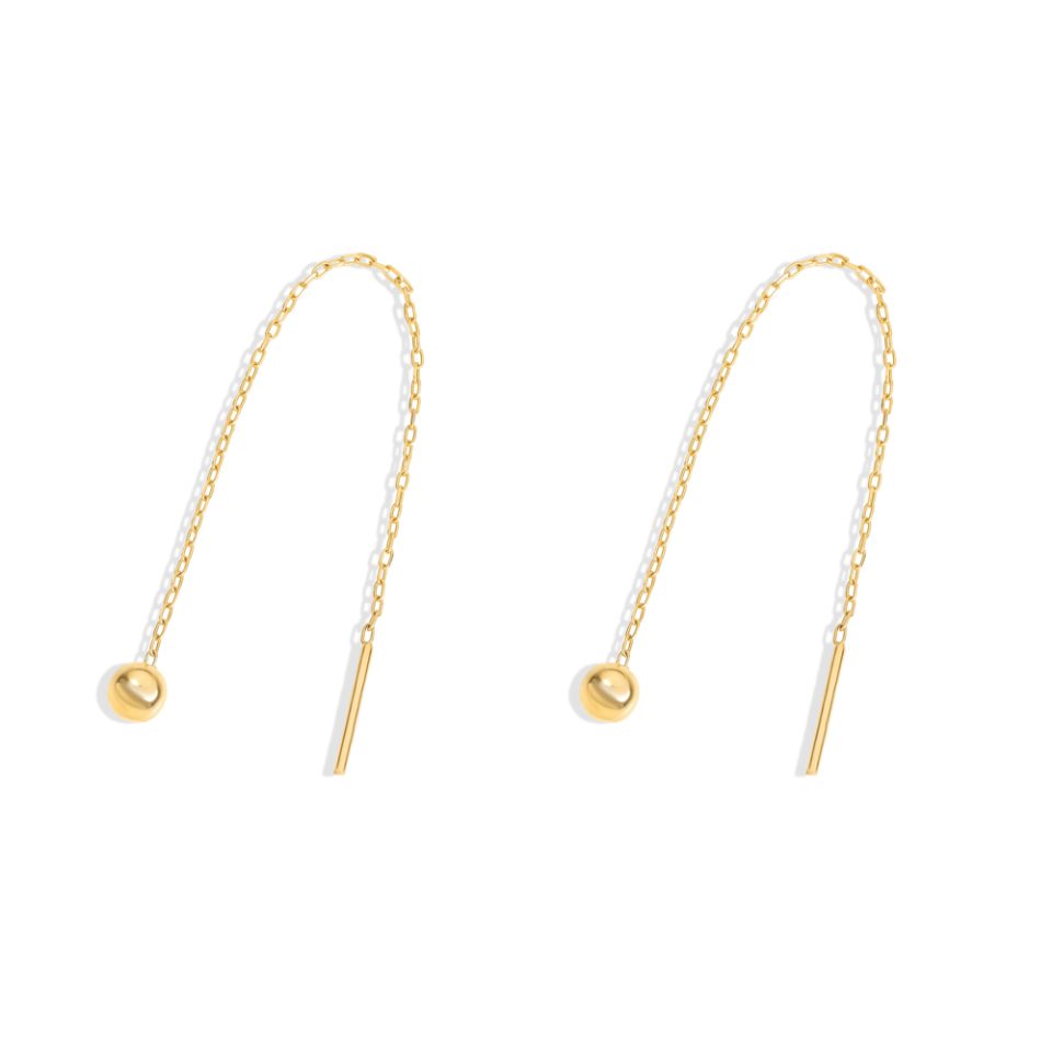 خرید گوشواره طلا میخی گوی بخیه ای