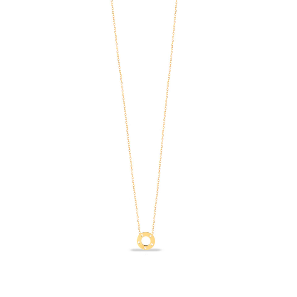 گردنبند طلا دایره کارتیه لیزری - ماوی گلد گالری