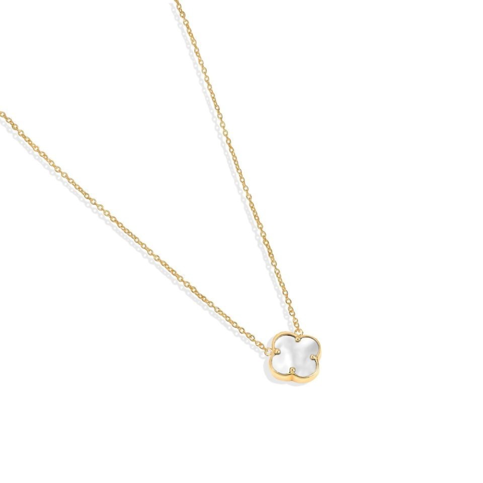 خرید گردنبند طلا ونکلیف سفید مینیمال 1
