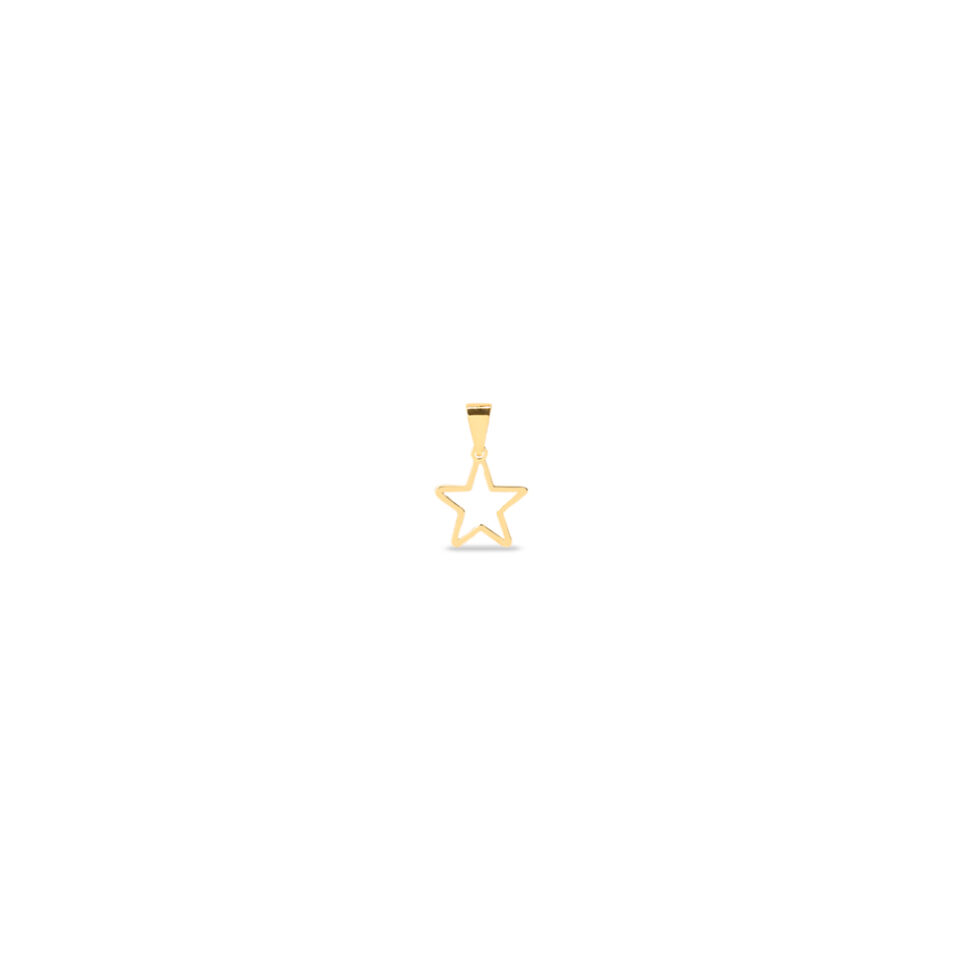 پلاک طلا ستاره توخالی لیزری بزرگ - ماوی گلد گالری