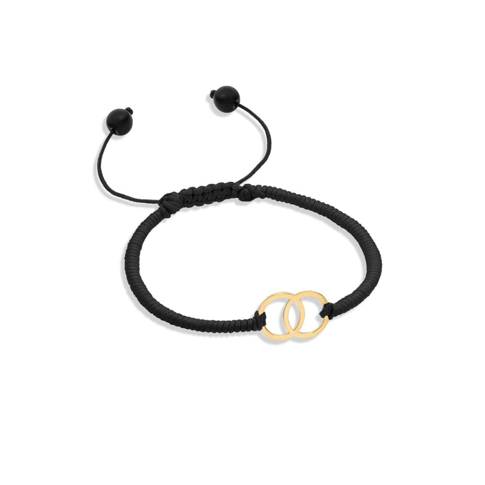 خرید دستبند طلا دو دایره لیزری مردانه