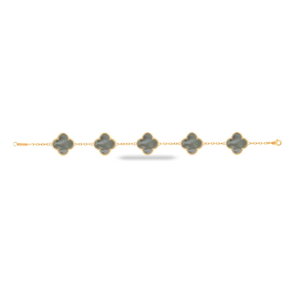 دستبند طلا ونکلیف طوسی 5 ماوی - ماوی گلد گالری